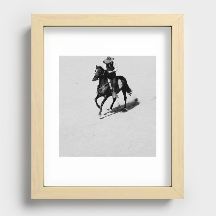 Lonely Cowboy Recessed Framed Print