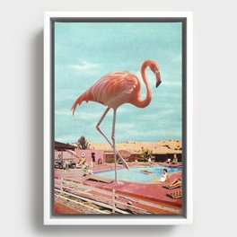 Flamingo on Holiday Framed Canvas