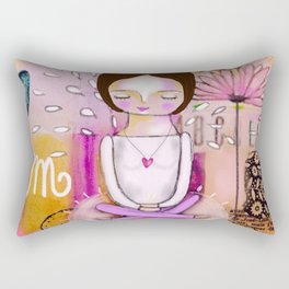 Om meditation woman Rectangular Pillow