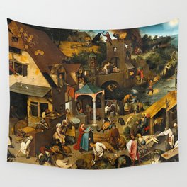 Pieter Bruegel the Elder Netherlandish Proverbs Painting Wall Tapestry