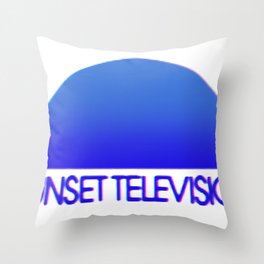 Sunset Television Logo Blue Throw Pillow