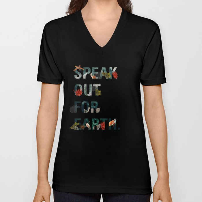 Speak Out for Earth! (Oceans) V Neck T Shirt
