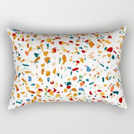Tan Terrazzo | Eclectic Quirky Confetti Painting | Celebration Colorful Boho Happy Party Graphic  Rectangular Pillow