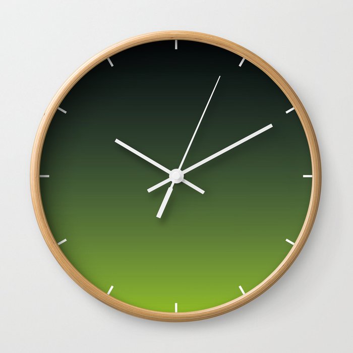 Ombre | Color Gradients | Gradient | Two Tone | Charcoal Grey | Lime Green | Wall Clock