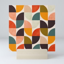 bauhaus mid century geometric shapes 9 Mini Art Print