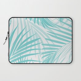 Soft Turquoise Palm Leaves Dream - Cali Summer Vibes #4 #tropical #decor #art #society6 Laptop Sleeve