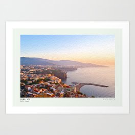 Sunset in Sorrento Italy Art Print