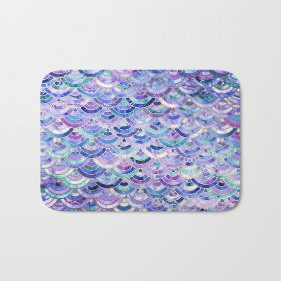 Marble Mosaic in Amethyst and Lapis Lazuli Bath Mat