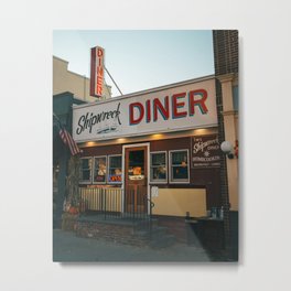Tim's Shipwreck Diner, Northport Metal Print | Neon, Window, Font, Facade, Flowerpot, Classic, Plant, Business, Casual, Signage 