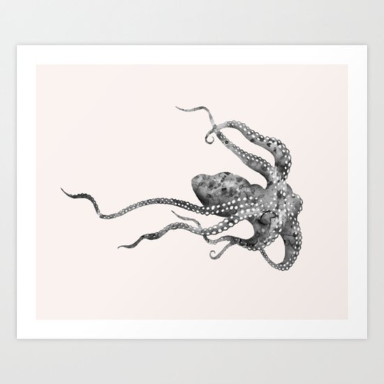 Octopus in pink Art Print