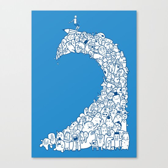 Doodle Wave Canvas Print