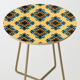 Aztec native geometric pattern tribal style tribal background bold colors mexican design Side Table