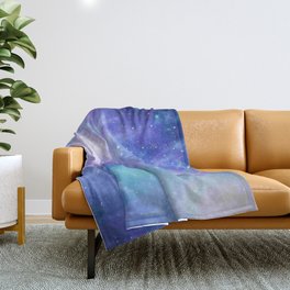 Blue dust space Galaxy Throw Blanket