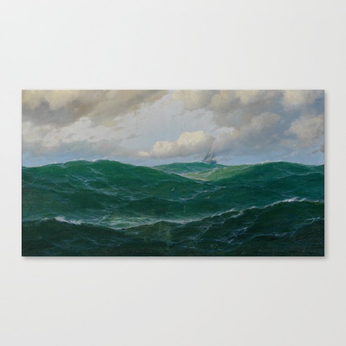 Max Jensen Vintage Ocean Painting 1908 Canvas Print