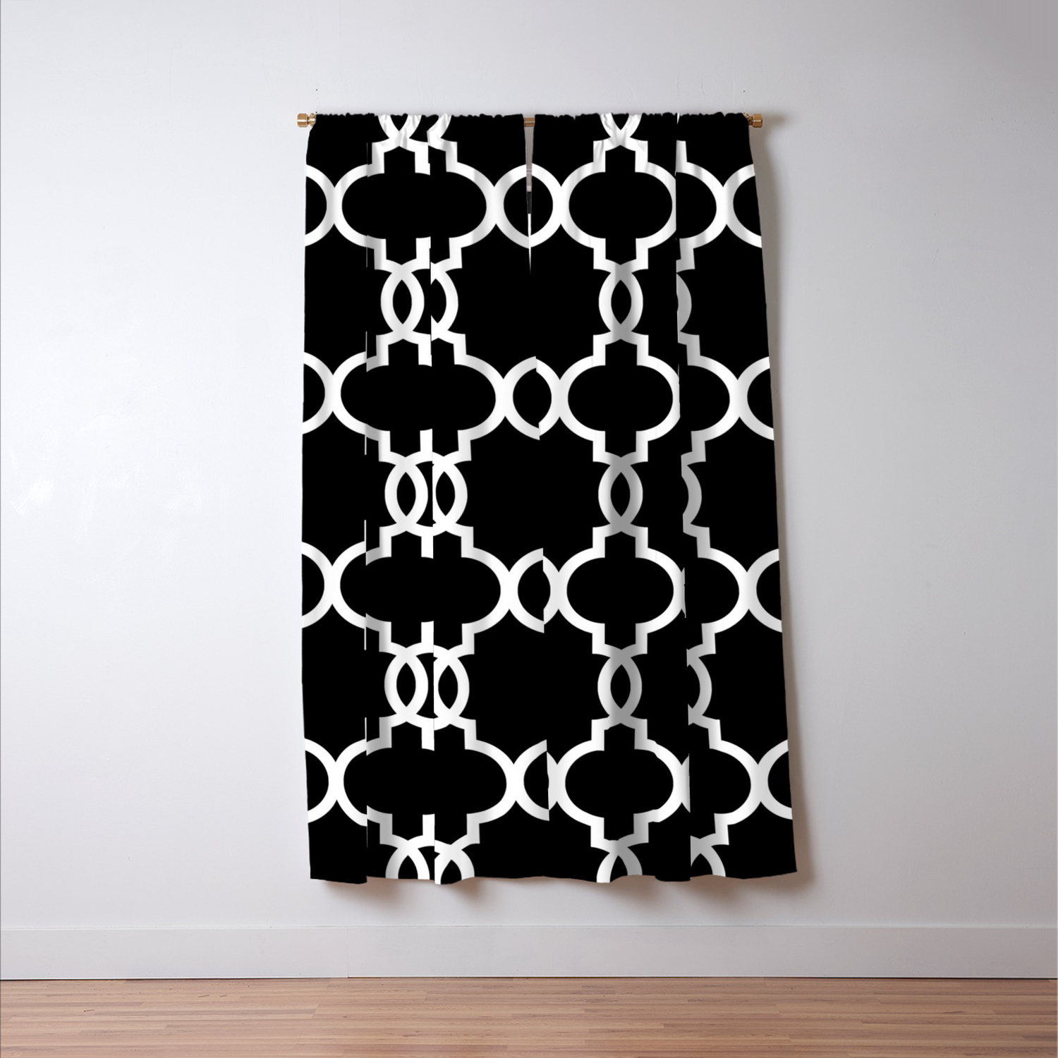 Hollywood Regency Trellis Pattern 522 Black And White Blackout