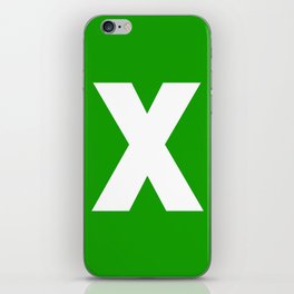letter X (White & Green) iPhone Skin