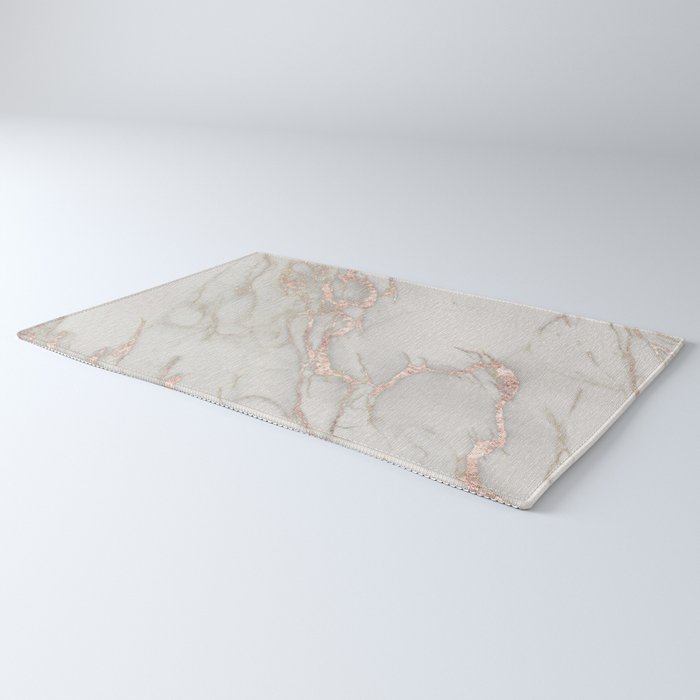 Marble Rose Gold Blush Pink Metallic By Nature Magick Rug