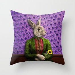 Miss Bunny Lapin in Repose Throw Pillow