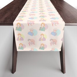Golden Girls Pattern and Print in Pastels Table Runner