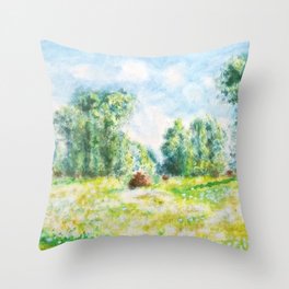 Spring in Giverny Monet Claude Throw Pillow