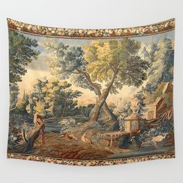 Antique 17th Century French Aubusson Verdure Garden Tapestry Wall Tapestry
