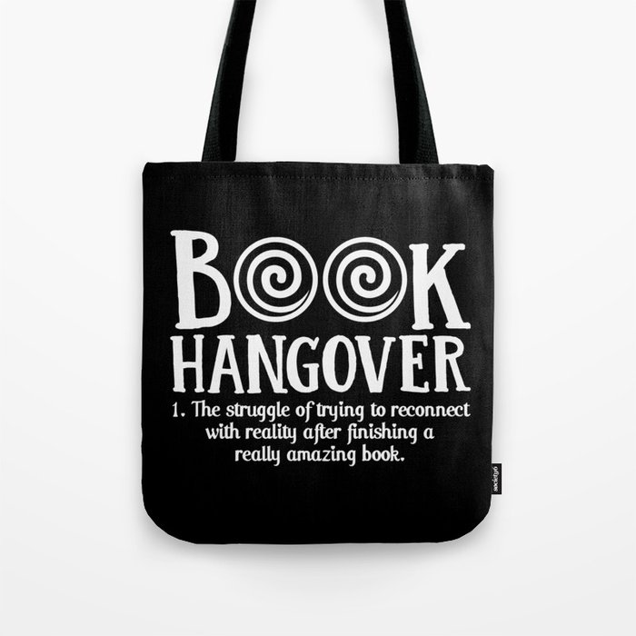 Funny Book Hangover Definition Tote Bag