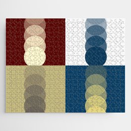 Grid retro color shapes patchwork 2 Jigsaw Puzzle