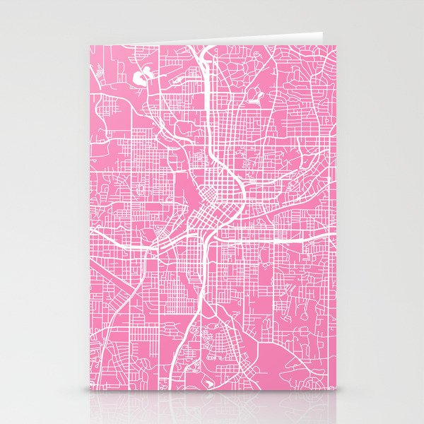 Atlanta map pink Stationery Cards