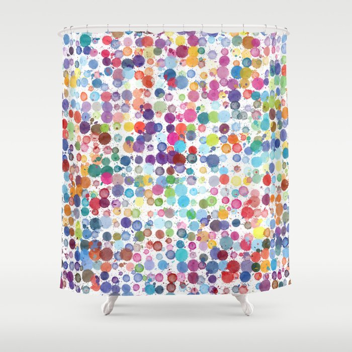 Watercolor Drops Shower Curtain