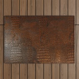 Brown leather texture Outdoor Rug