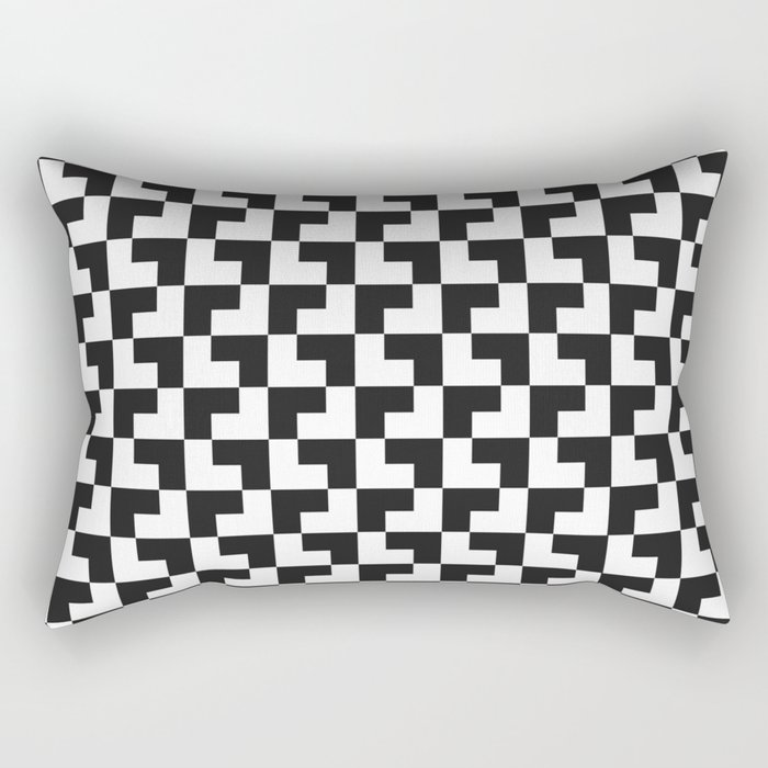 Black and White Tessellation Pattern - Graphic Design Rectangular Pillow