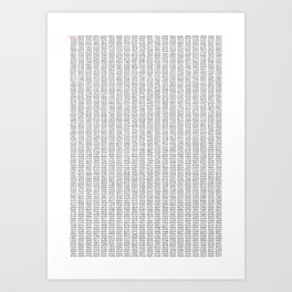 The Number Pi to 10000 digits Art Print