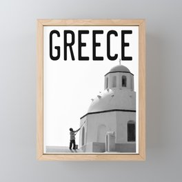 Greece, Santorini, Greek Orthodox Chapel Framed Mini Art Print