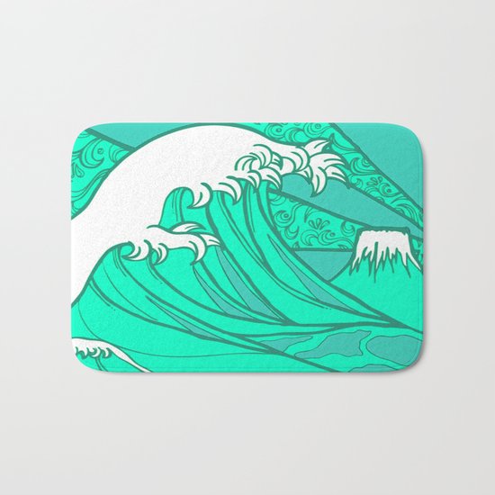 FRESH WAVE AND MOUNTAIN Bath Mat