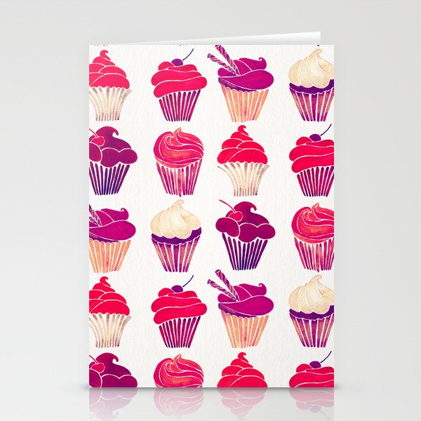 Cupcakes – Fuchsia Palette Stationery Cards