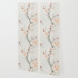 Plum branches with blossoms during 1870–1880 Wallpaper
