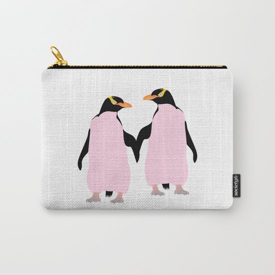 Gay Pride Lesbian Penguins Holding Hands Carry-All Pouch