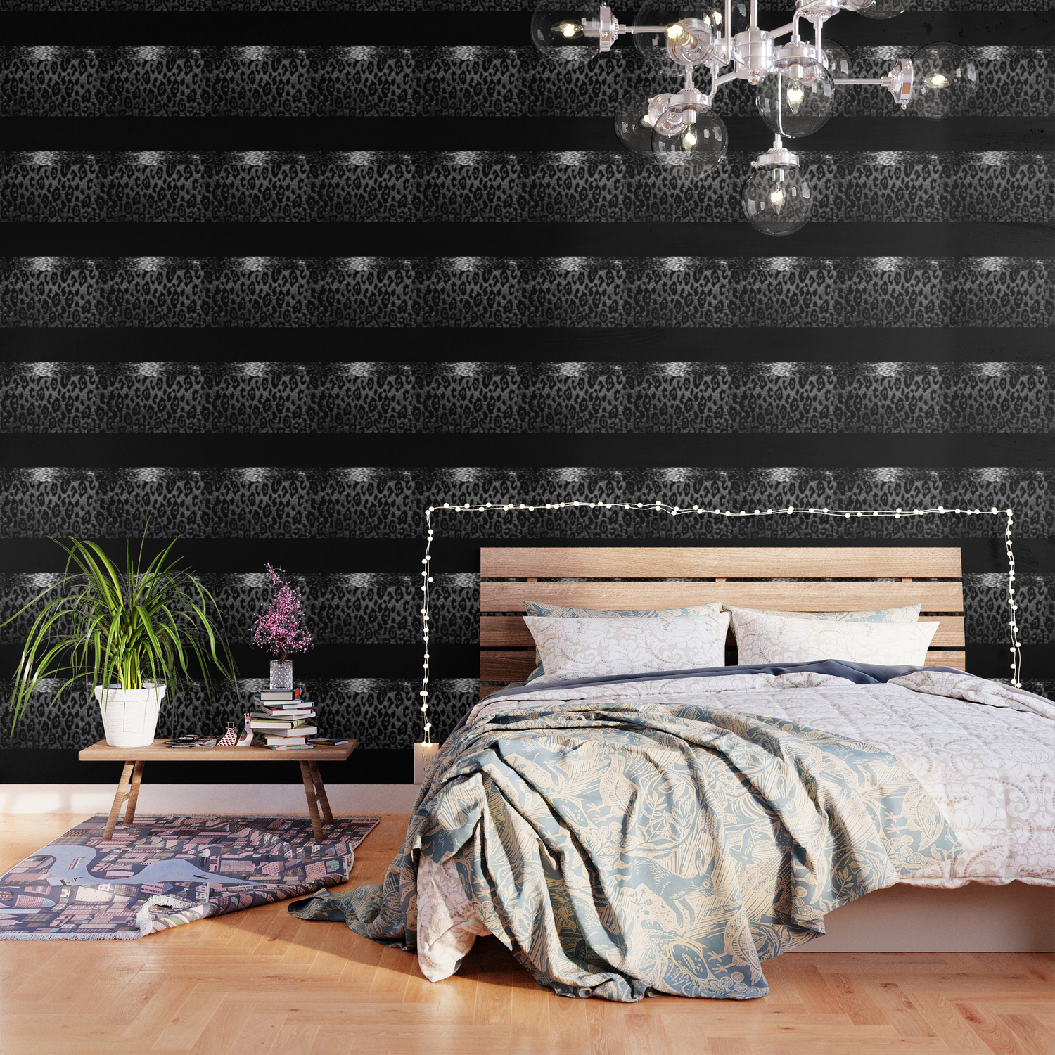 Animal Print Cheetah Leopard Black White And Silvery Gray Wallpaper By Saundramyles Society6
