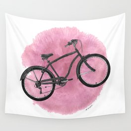 Pink Bicycle Wall Tapestry