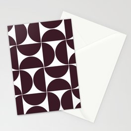 Dark violet mid century modern geometric shapes Stationery Card