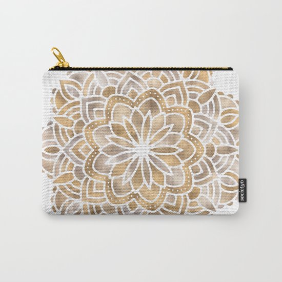 Mandala Multi Metallic in Gold Silver Bronze Copper Carry-All Pouch