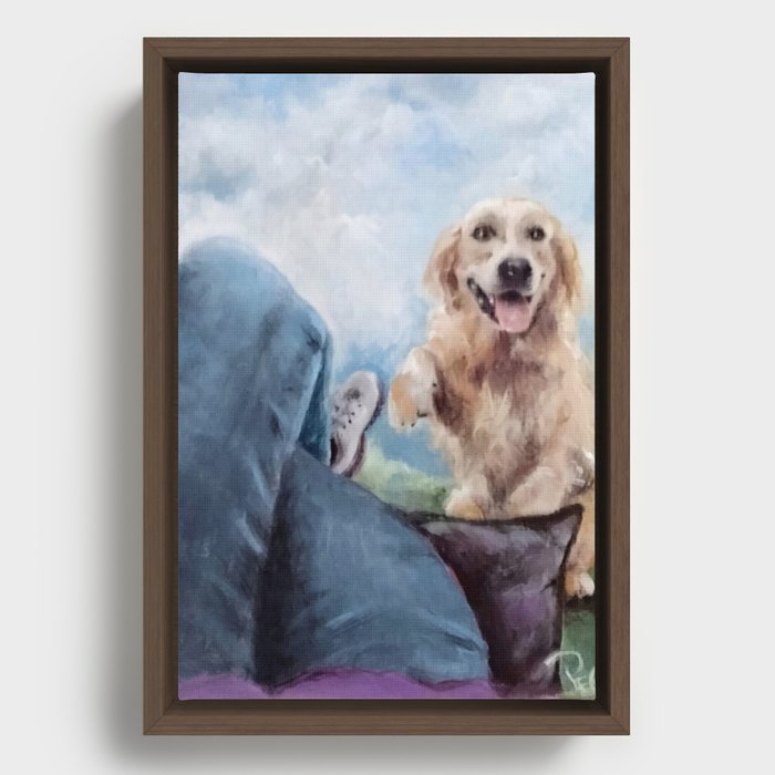 A Golden's Smile Framed Canvas