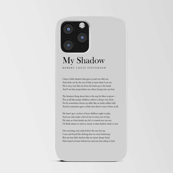 My Shadow - Robert Louis Stevenson Poem - Literature - Typography Print 1 iPhone Card Case