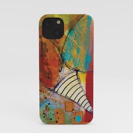 Teal & Ochre Abstract iPhone Case