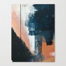 Vienna: a minimal, abstract mixed-media piece in pinks, blue, and white by Alyssa Hamilton Art Canvas Print
