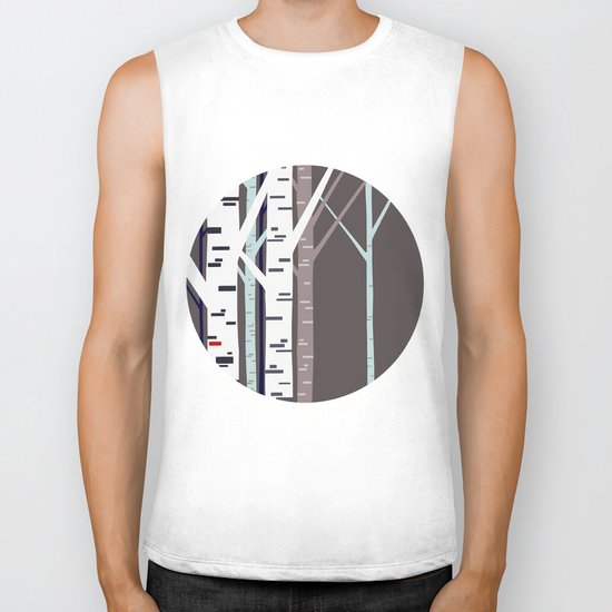 birch trees Biker Tank
