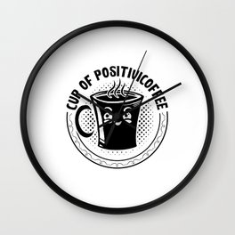 Mental Health Cup Of Positivicoffee Anxiety Anxie Wall Clock