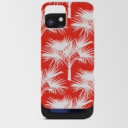70’s Palm Springs Trees White on Red iPhone Card Case