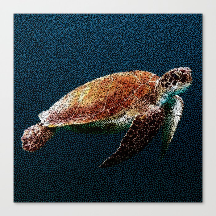 Lone Turtle at Sea Canvas Print
