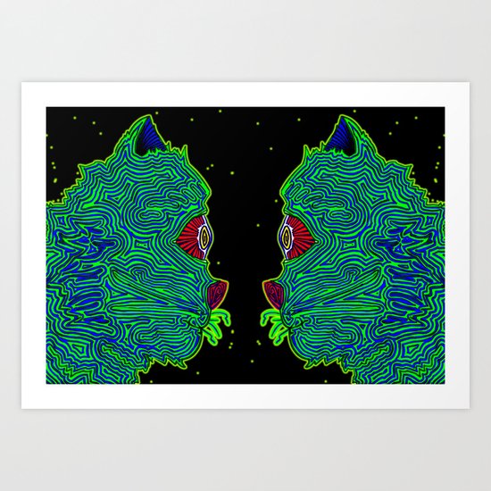 Electric Cats Art Print